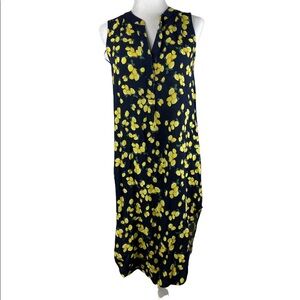 Lemon Summer Sleeveless Cupio Midi Dress Women’s size Small 100% Viscose